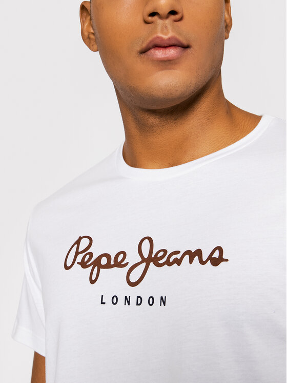 Pepe Jeans Pepe Jeans T-krekls Eggo PM508208 Balts Regular Fit