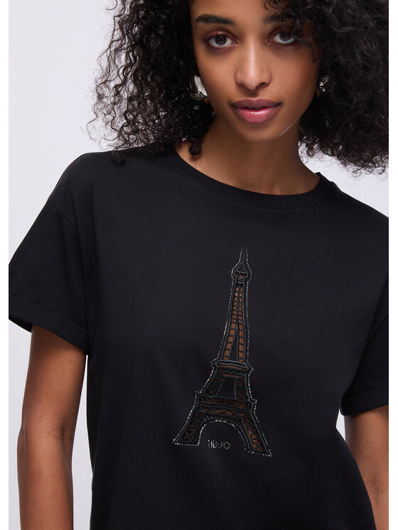 Liu Jo Liu Jo T-Shirt WA6413JS904P9317 Czarny Regular Fit