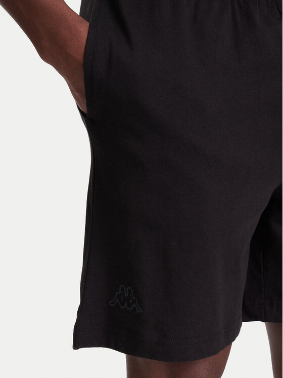 Kappa Kappa Sportovní kraťasy Logo Korpo Cabas 303HZE0 Černá Regular Fit