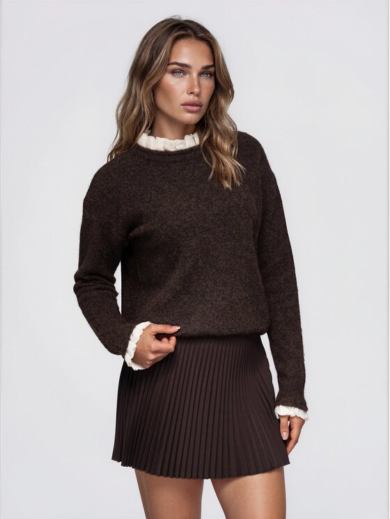 Ombre Ombre Svetr OW-SW-E0043 Hnědá Regular Fit