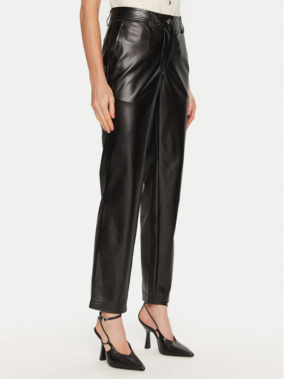 Guess Guess Pantaloni din imitație de piele Lia W4YB18 WF8Q0 Negru Regular Fit