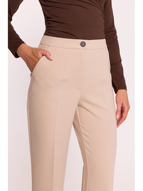 Stylove Stylove Spodnie garniturowe S418 Beżowy Wide Leg