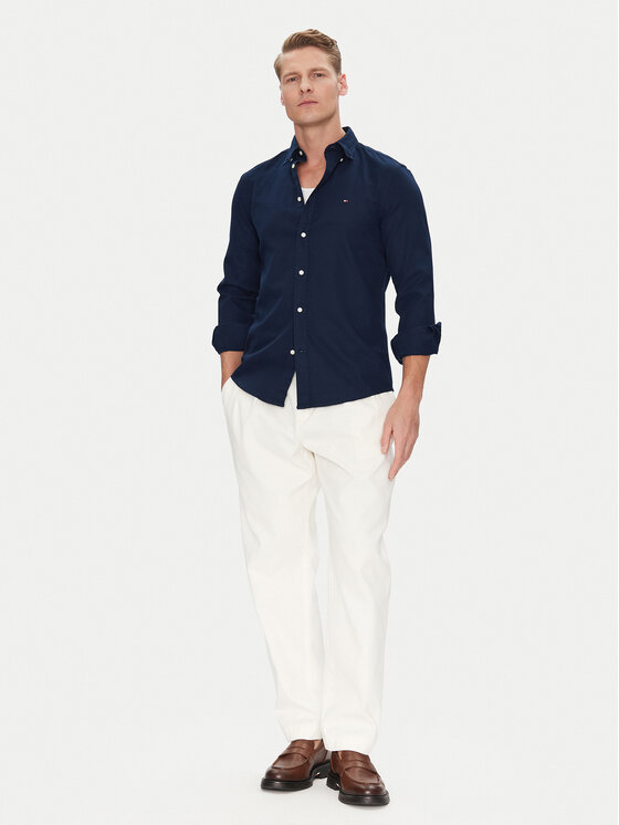 Tommy Hilfiger Tommy Hilfiger Košile MW0MW38556 Tmavomodrá Slim Fit