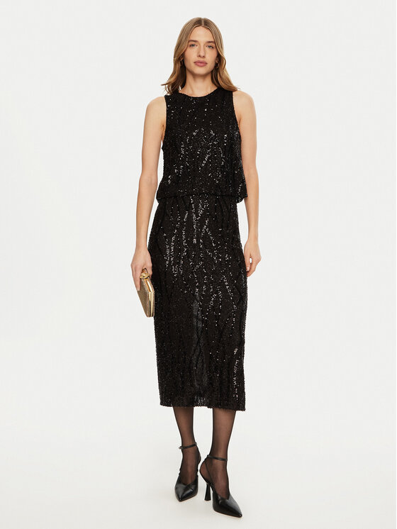 Imperial Imperial Spódnica midi G9990042S Czarny Regular Fit