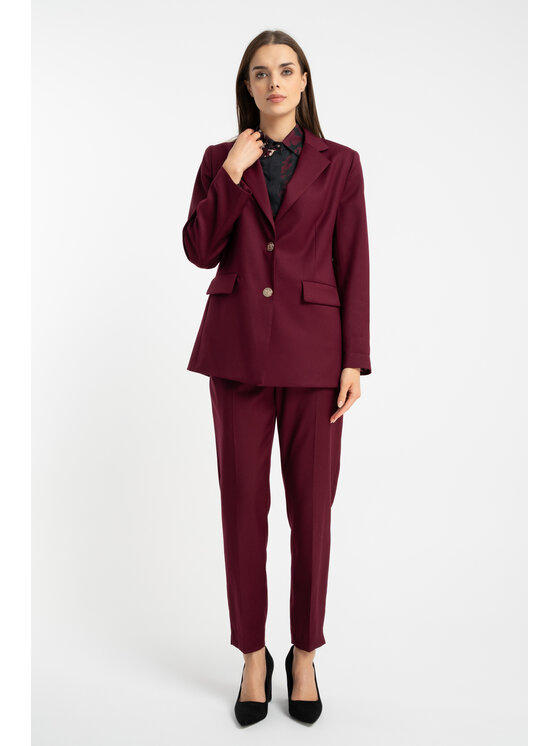 CLICK CLICK Σακάκι 71-0044 Μπορντό Classic Fit