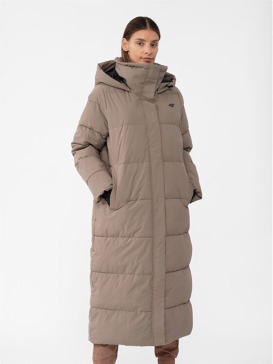 4F 4F Zimní bunda 4FAW23TDJAF237 Hnědá Regular Fit