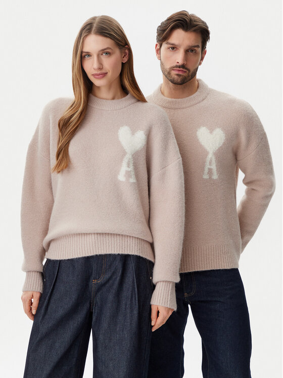 AMI PARIS Sveter UKS025.KN0032 Ružová Regular Fit