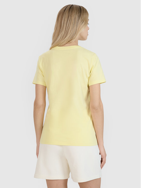 4F 4F T-Shirt MIDSHOP TEXTILE Żółty jasny Regular Fit