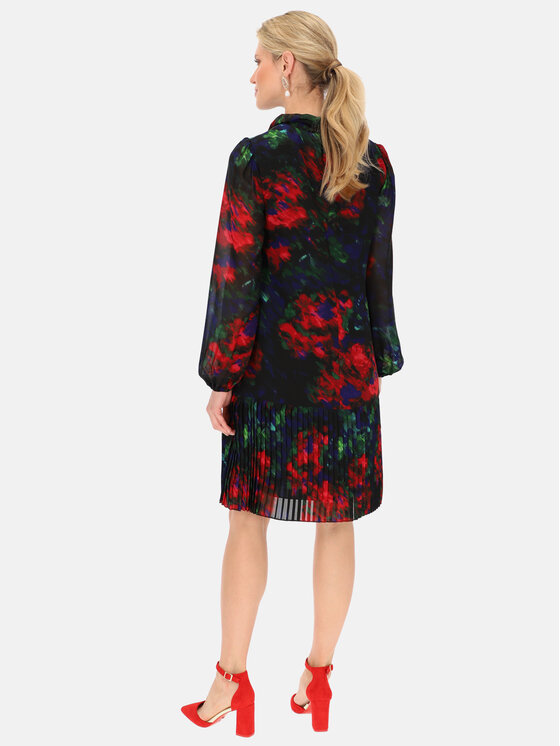 Potis & Verso Potis & Verso Sukienka elegancka Rubin Granatowy Regular Fit