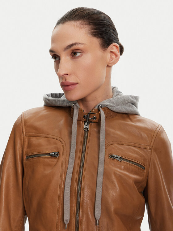 Serge Pariente Serge Pariente Geacă de piele 77040 Maro Regular Fit