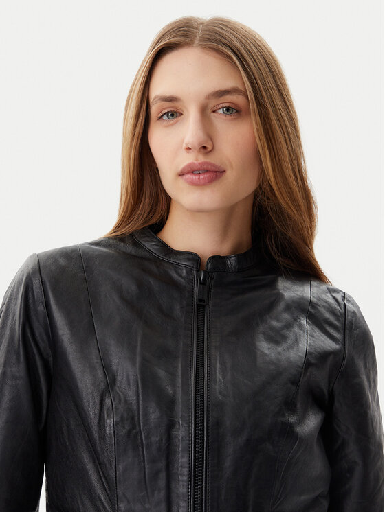 Mustang Mustang Lederjacke Erica Veg 310-24-078 Schwarz Regular Fit