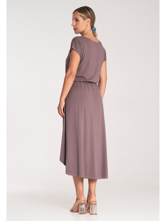 FIGL FIGL Každodenné šaty M1041 Hnedá Basic Fit