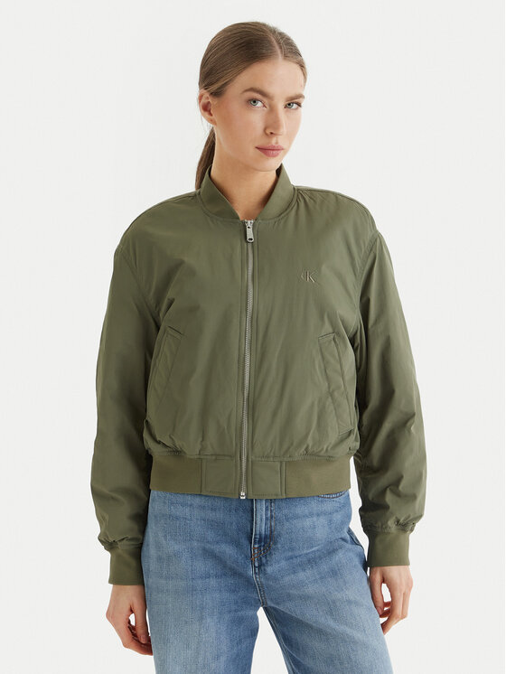 Calvin Klein Jeans Geacă bomber Essential LV047F505G Verde Regular Fit
