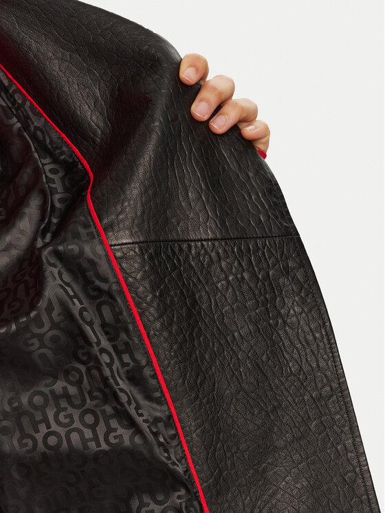 HUGO Hugo Lederjacke Leraba 50522746 Schwarz Relaxed Fit