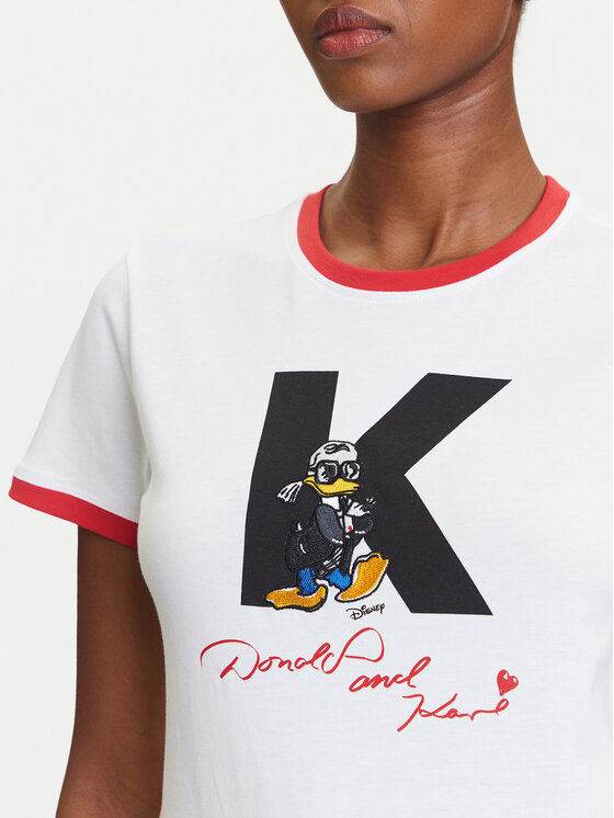 KARL LAGERFELD KARL LAGERFELD T-krekls A3W17089 Balts Regular Fit