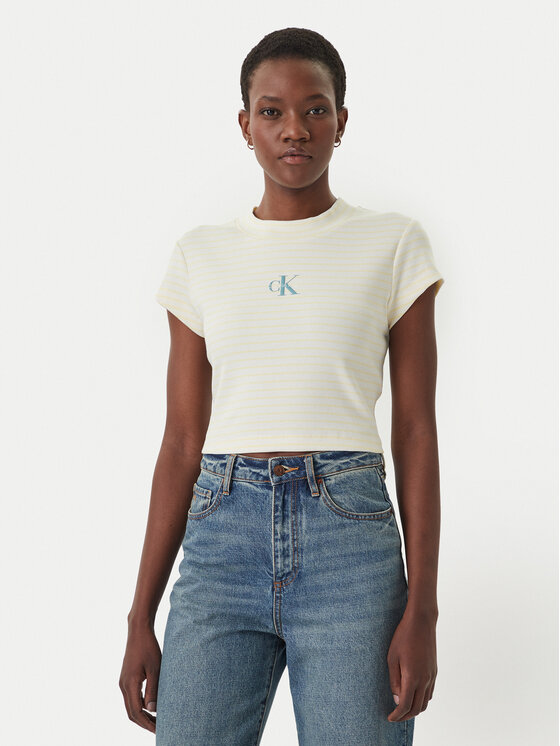 Calvin Klein Jeans Tricou LV047F833G Galben Slim Fit