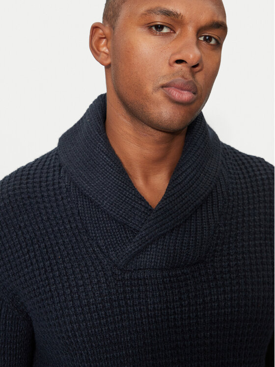 INDICODE INDICODE Sweter Brockly 35-821 Granatowy Regular Fit