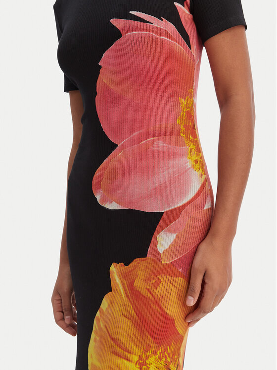 Desigual Desigual Každodenní šaty 26SWVK26 Černá Slim Fit