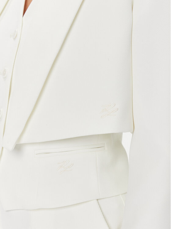 KARL LAGERFELD KARL LAGERFELD Комплект піджак і жилет 240W1411 Білий Regular Fit