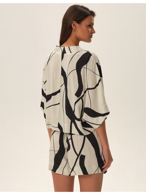 Esotiq Esotiq Piżama 42047 Biały Loose Fit