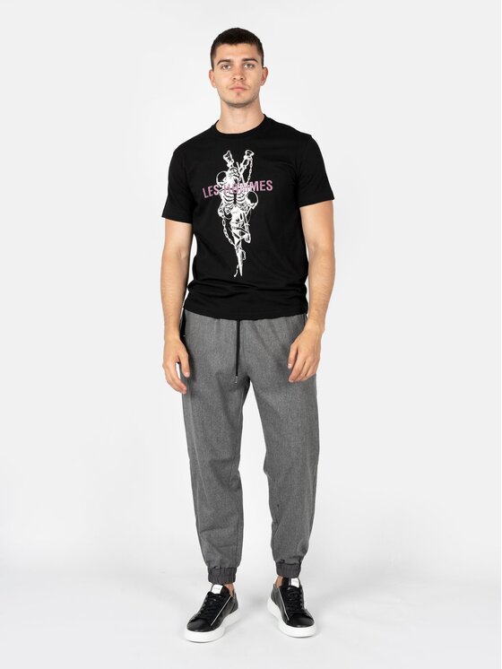 Les Hommes Les Hommes T-Shirt LBT1025700P Μαύρο Regular Fit