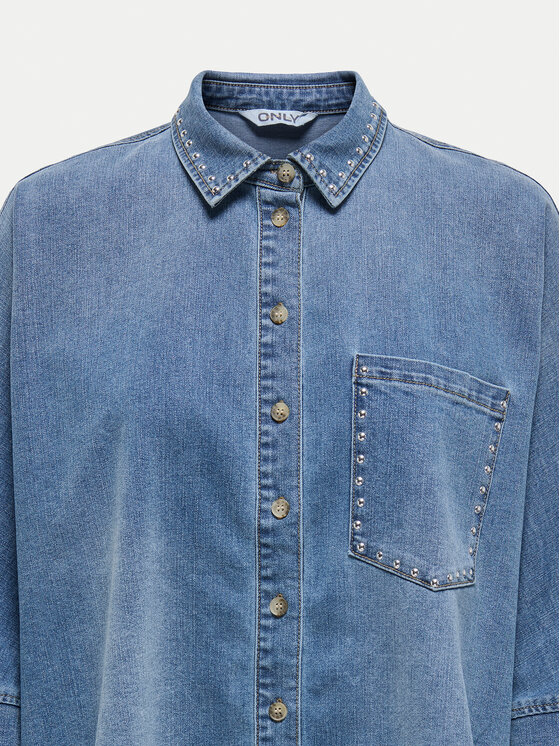 ONLY ONLY Koszula jeansowa Grace 15338585 Niebieski Loose Fit