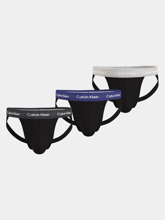 Calvin Klein Underwear 3 pāru Jock Strap īso slip apakšbikšu komplekts 000NB3363A Melns