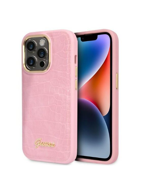 Etui na telefon Guess, Różowe, iPhone 14 Pro