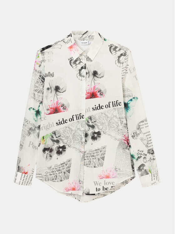 Desigual Desigual Camicia Nara 24WWCW20 Écru Regular Fit