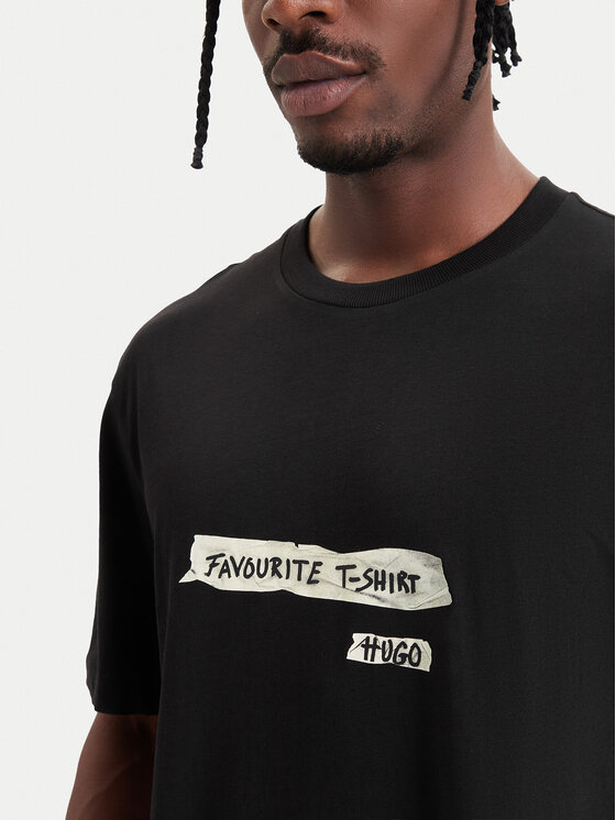 HUGO HUGO T-Shirt Naxter 50570028 Czarny Regular Fit