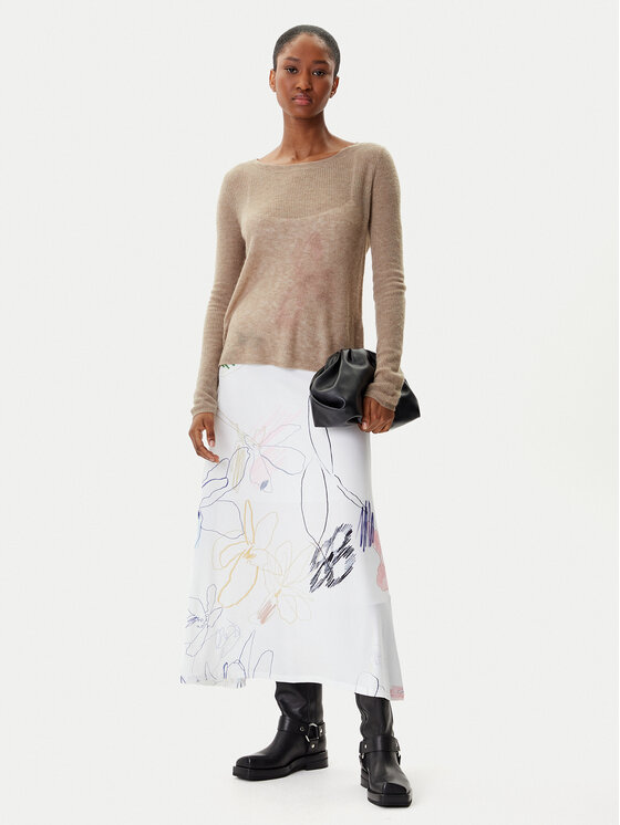 Desigual Desigual Haljina za svaki dan Kala 25WWVK25 Bijela Slim Fit