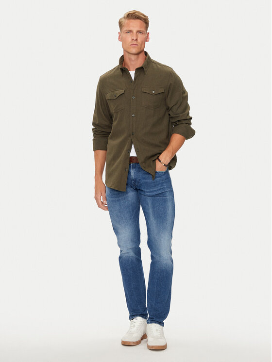 Brave Soul Brave Soul Koszula MSH-230CONANB Khaki Regular Fit