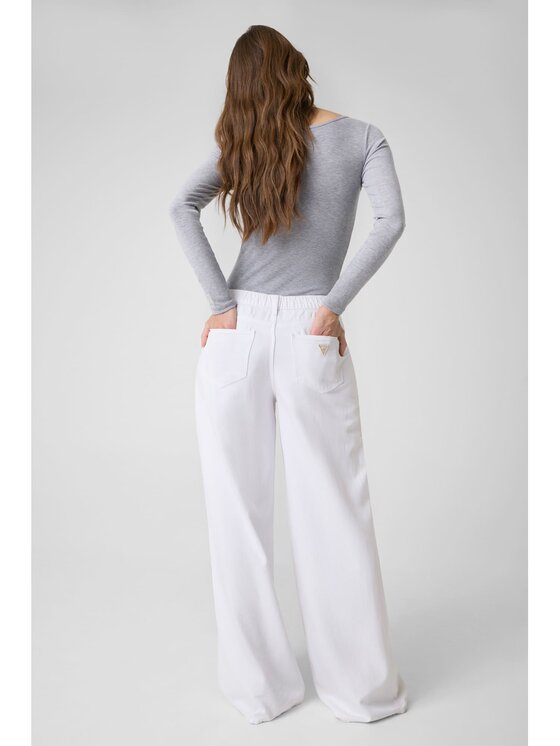 Guess Guess Spodnie materiałowe 183182 Biały Classic Fit