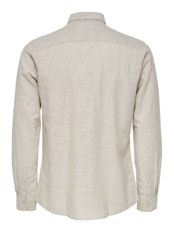 Only & Sons Only & Sons Πουκάμισο Caiden 22012321 Μπεζ Slim Fit
