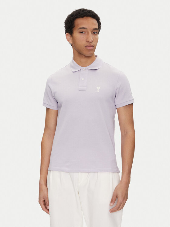 AMI Paris AMI Paris Polo HPL060.760 Fioletowy Regular Fit
