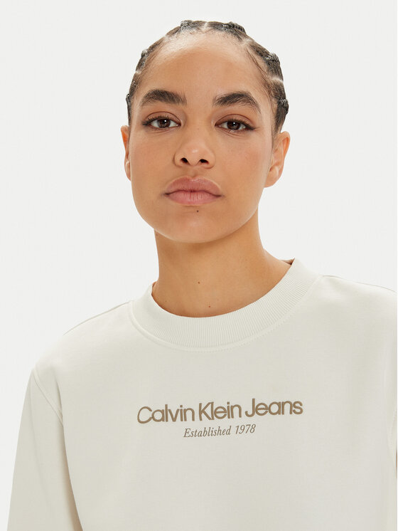 Calvin Klein Jeans Calvin Klein Jeans Majica dugih rukava Institutional J20J224913 Bijela Regular Fit