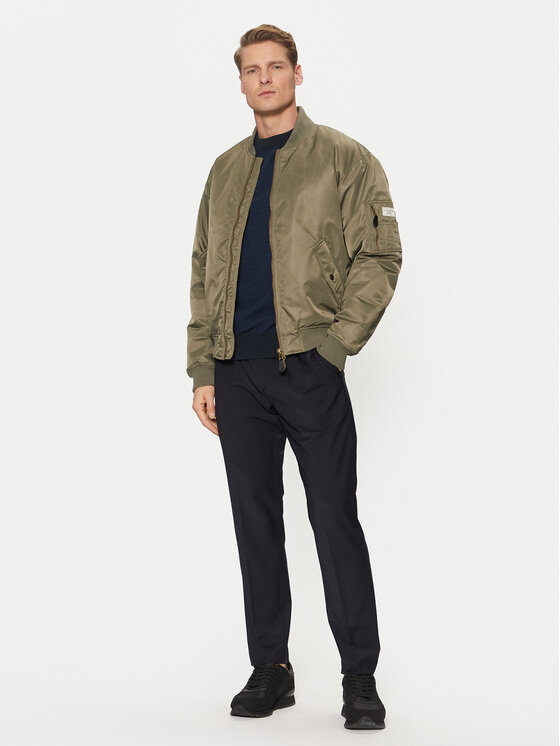Guess Jeans Guess Jeans Bomber-jakk M5RL81 WHAA2 Khakivärviline Regular Fit