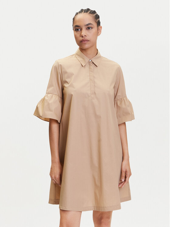 Marella Marella Rochie tip cămașă Medicea 2515221192 Écru Relaxed Fit