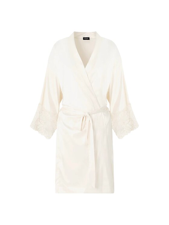 Emporio Armani Emporio Armani Completo vestaglia e camicia da notte Kimono Emporio Armani Satin Bridal Bianco
