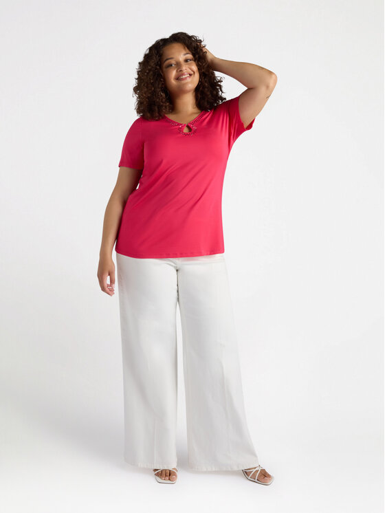 Fiorella Rubino Fiorella Rubino T-Shirt G134L008432N019 Różowy Regular Fit