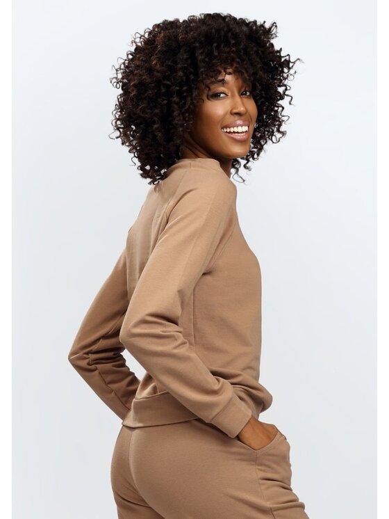DKaren Sport DKaren Sport Bluza Wenezja Brązowy Slim Fit
