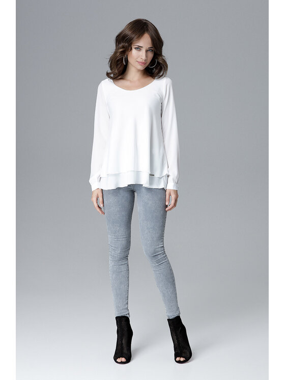 Lenitif Lenitif Blusa L020 Écru Regular Fit