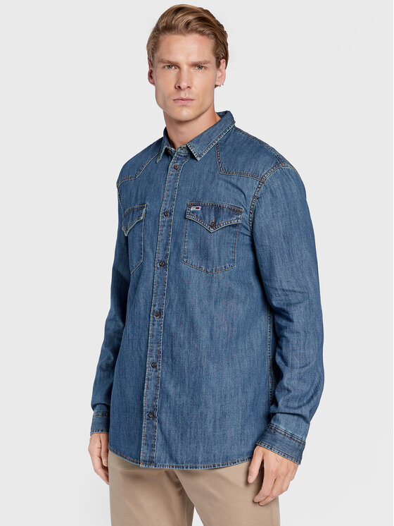 Tommy Jeans Tommy Jeans Джинсова сорочка Western DM0DM14269 Голубий Regular Fit