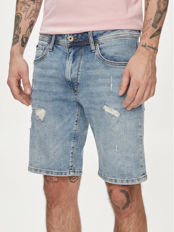 Pepe Jeans Džinsa bikses Taper Short PM801084RH2 Zils Regular Fit