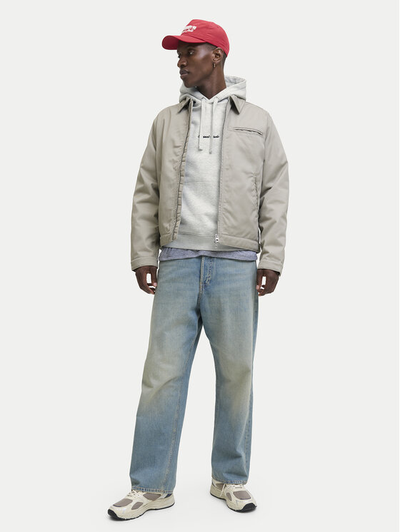 Jack&Jones Jack&Jones Majica dugih rukava Norrebro 12282861 Siva Relaxed Fit