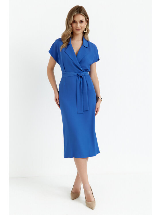 Stylove Stylove Koktejlové šaty S363 Modrá Premium Fit