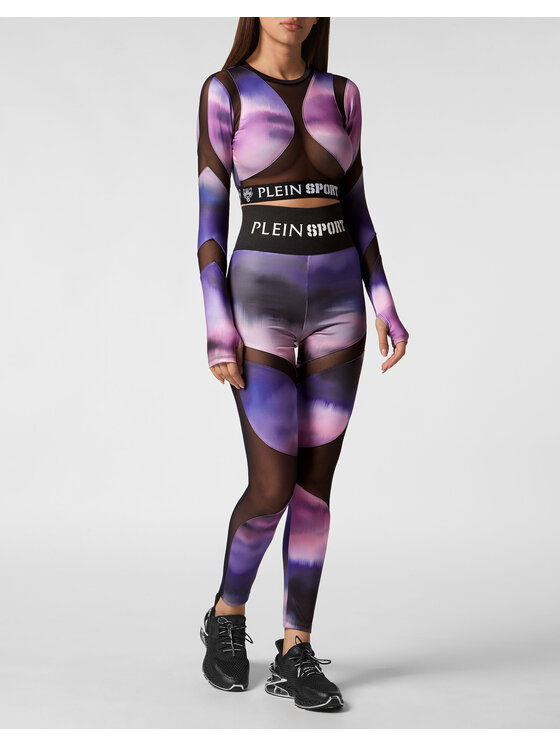 Plein Sport Plein Sport Legginsy 15897 Fioletowy Active Fit