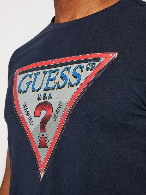 Guess T-shirt M0BI58 J1300 Blu scuro Slim Fit • Modivo.it