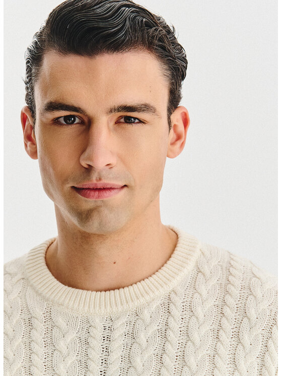 Pako Lorente Pako Lorente Sweter P25WF-2X-009 Beżowy Classic Fit