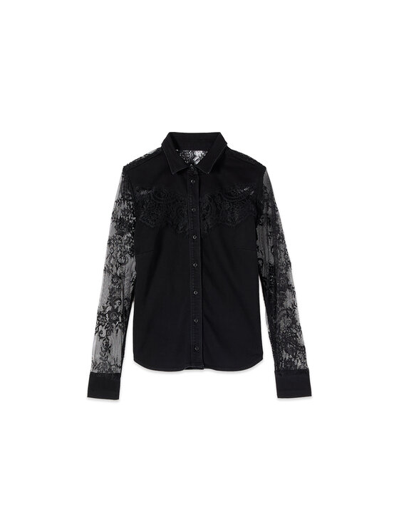 Oltre Oltre Koszula 5412R003291N033 Czarny Regular Fit